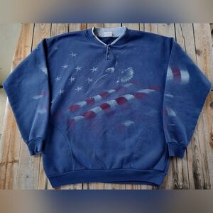 Vintage 90s American Flag US Constitution AOP Sweatshirt  men's size XL
